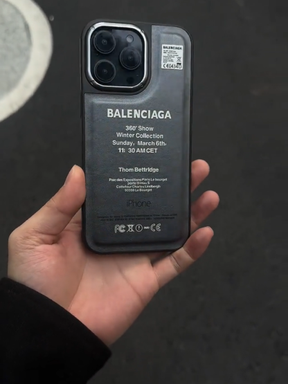 巴黎世家皮質磨砂全包手機殼-ZUIHANG SHOP